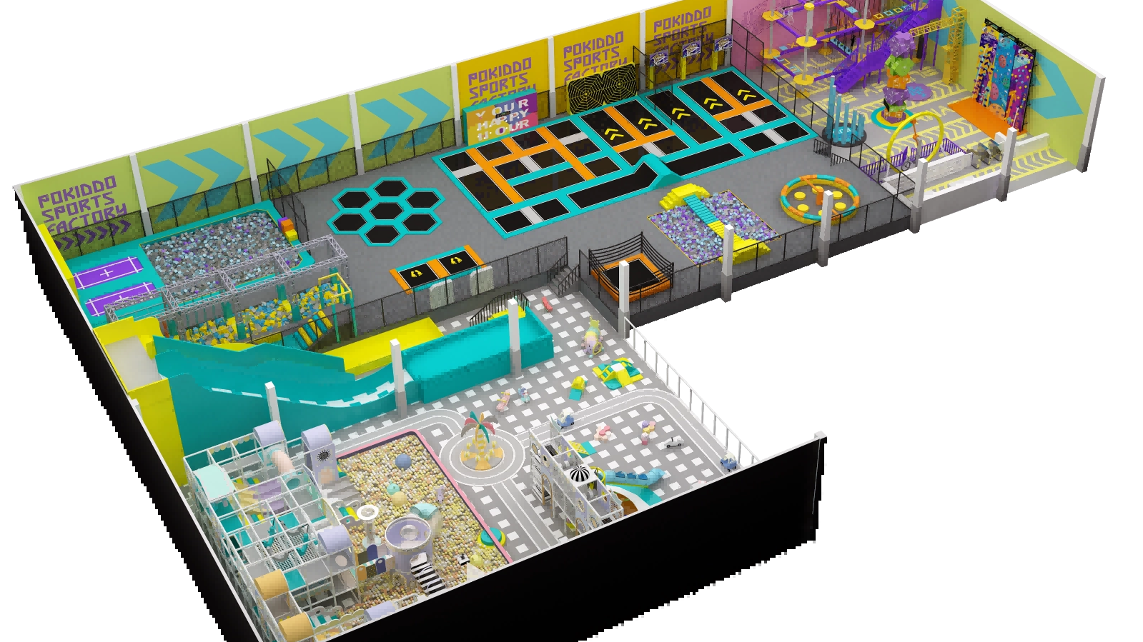 دراسة حالة للتصميم الحقيقي لـ Pokiddo: تصميم ملعب داخلي مبتكر بمساحة 1900 متر مربع في الهند