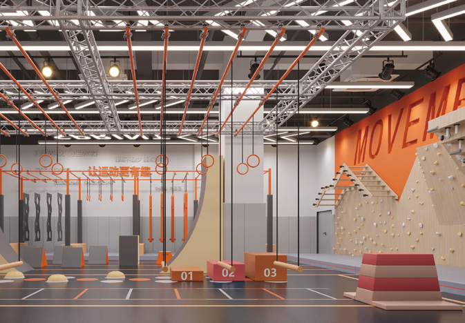 Pokiddo Fitness Park: тематическое исследование кампуса Wukesong 286㎡ Вертикальная игровая площадка
