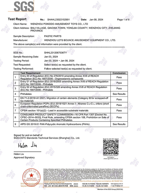 Химический отчет по пластиковым компонентам
