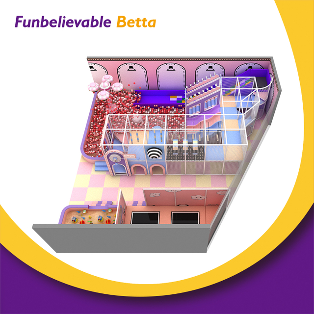 Bettaplay-patio de juegos interior de 151 metros cuadrados, piscina con tem&aacute;tica de princesa de ensue&ntilde;o, equipo de trampol&iacute;n separado, funci&oacute;n de escalada