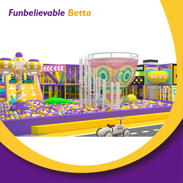 Bettaplay Parque de atracciones para ni&ntilde;os interior, c&oacute;modo y seguro, de 570 metros cuadrados, con instalaciones para escalar, redes de cuerda y piscina de bolas para todas las edades