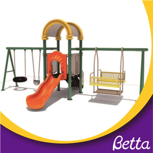 Professional made durable garden swing with slide for kids 