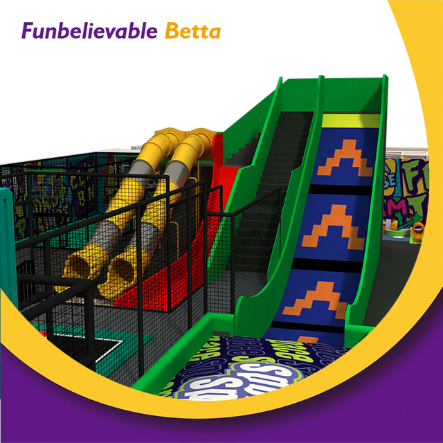 Bettaplay 650㎡ مركز ترفيه عائلي داخلي بتصميم جديد مع جدار تسلق حديقة الترامبولين وملعب Ninjia