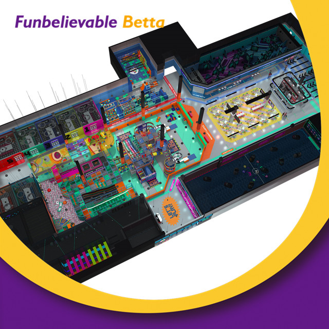 Bettaplay 3995 m2 Patio de juegos interior para ni&ntilde;os grandes Maze Ninja Equipo de juegos para ni&ntilde;os de interior para ni&ntilde;os Fabricantes de columpios con tobog&aacute;n grande y bueno