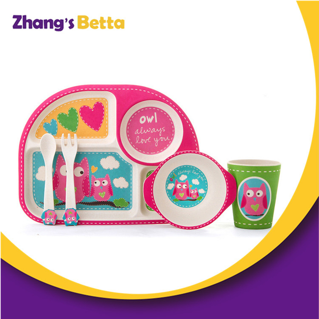 Vajilla al por mayor de fibra de bamb&uacute; natural para beb&eacute;s/ni&ntilde;os