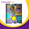 Bettaplay, centro de juegos infantil personalizado de 437 m2, parque de atracciones Naughty Castle, patio interior