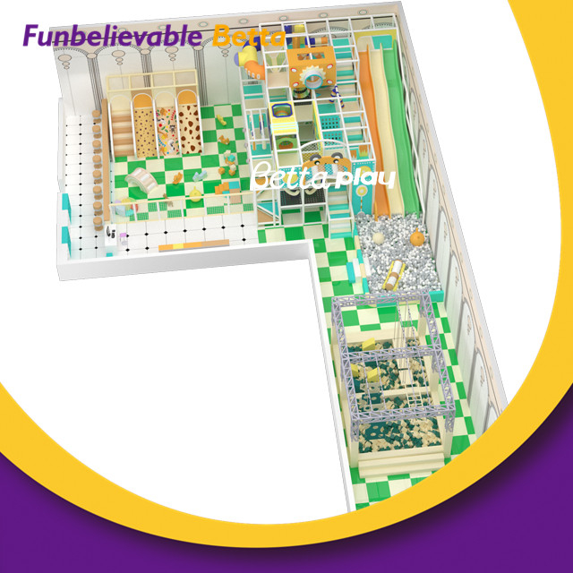 &Aacute;rea de juego de toboganes popular y moderna de Bettaplay, &aacute;rea de juegos interior suave para ni&ntilde;os a la venta