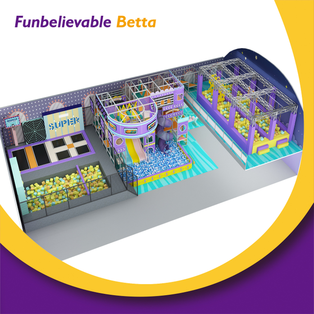 Bettaplay 310m² متنزه ترامبولين رياضي داخلي للبيع بالجملة متنزه Soft Fantasy Slide الترفيهي 