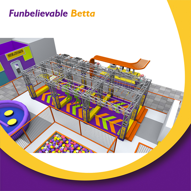 Bettaplay 868 SQM &Aacute;rea de juegos interior Azul Naranja Color activo Pared de escalada Parque infantil Tobog&aacute;n para ni&ntilde;os Equipo de escalada de arte combinado
