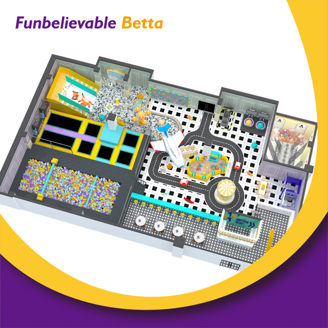 Bettaplay 570m² Piscina de bolas con tobog&aacute;n grande Estilo de animales de dibujos animados Parque de atracciones interior Equipo interior