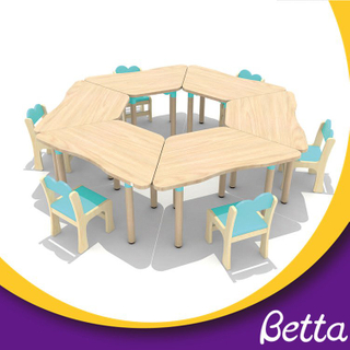 Colorful kindergarten classroom furniture wooden dining table set