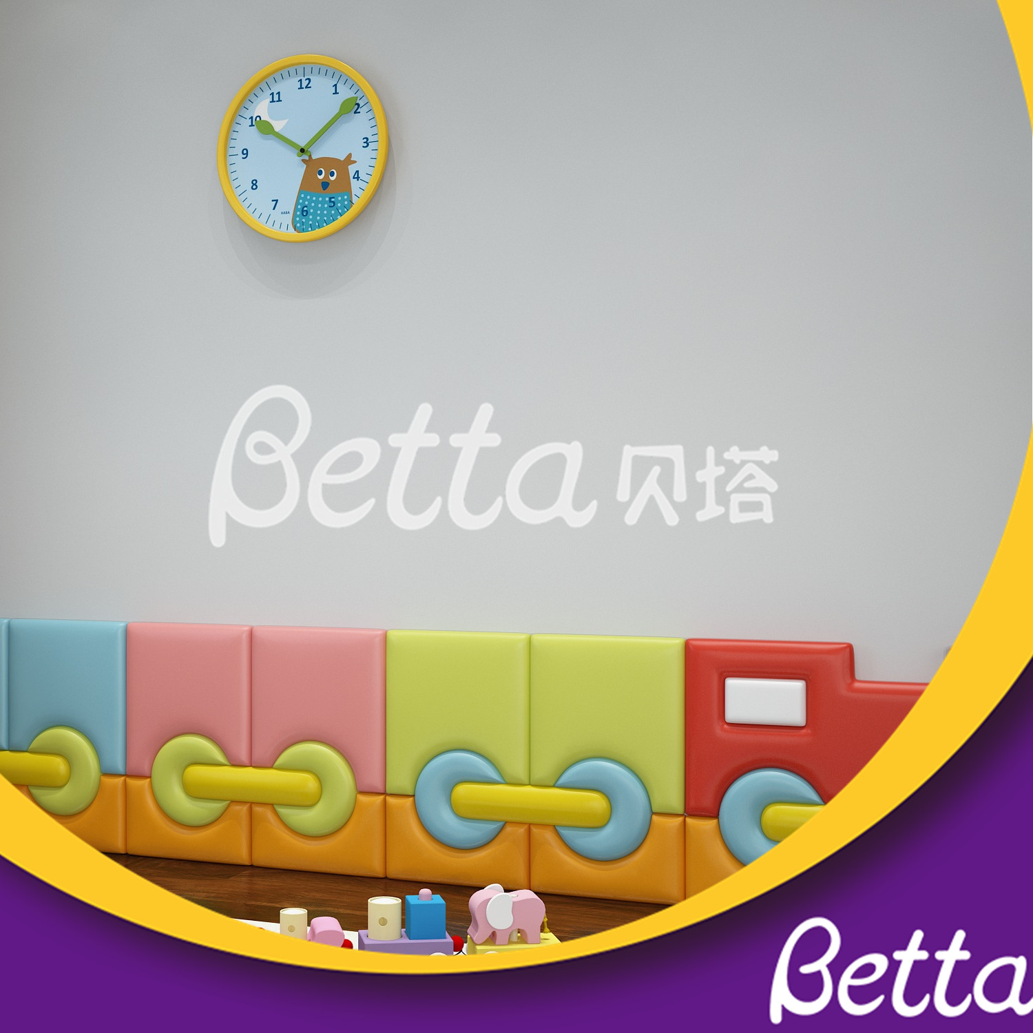 Safety Colorful Soft Wall Customized Train Soft Playground for Kids 