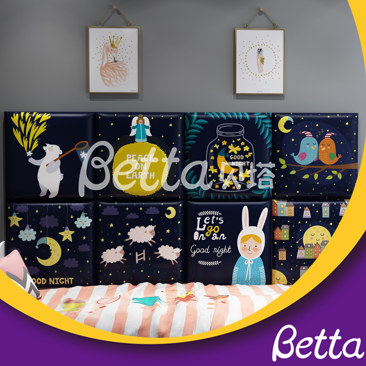Soft Wall Customized Safety Good Night Wall for Kids Room
