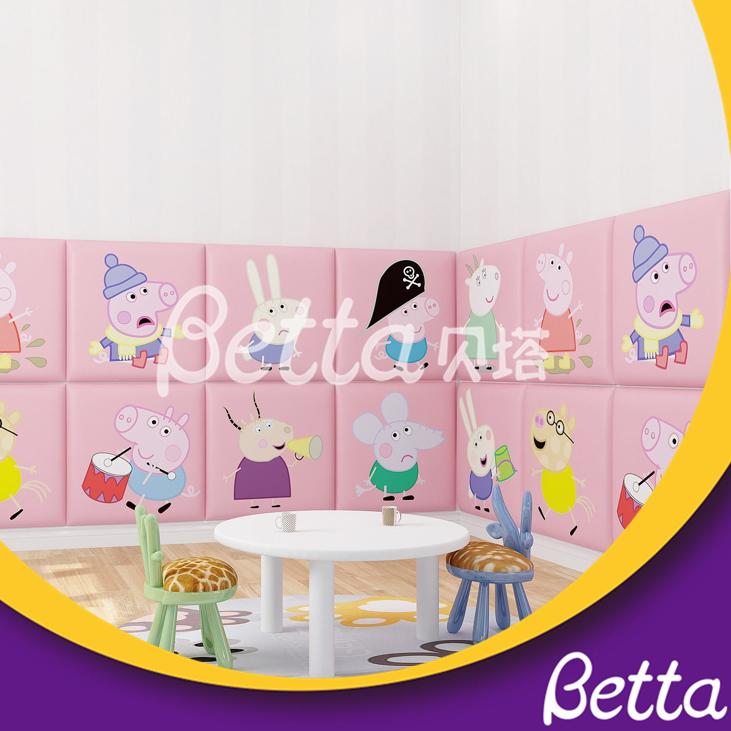 Safety Cute Soft Wall Bumper Animals Wall for Kids Room Indoor Playground