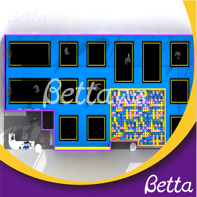 حديقة الترامبولين الكبيرة المخصصة من Bettaplay للملعب الداخلي