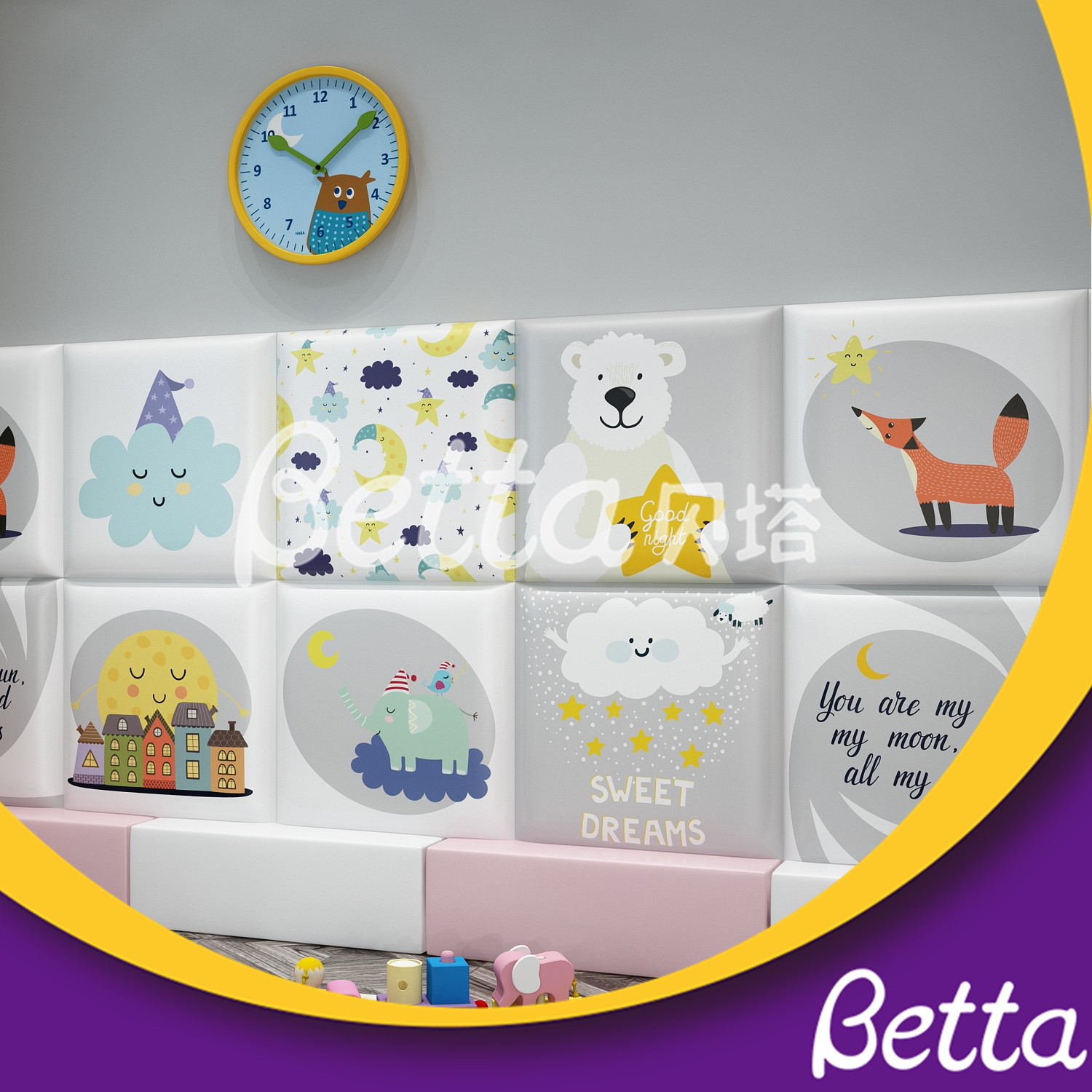 Soft Wall Customized Safety Good Night Wall for Kids Room